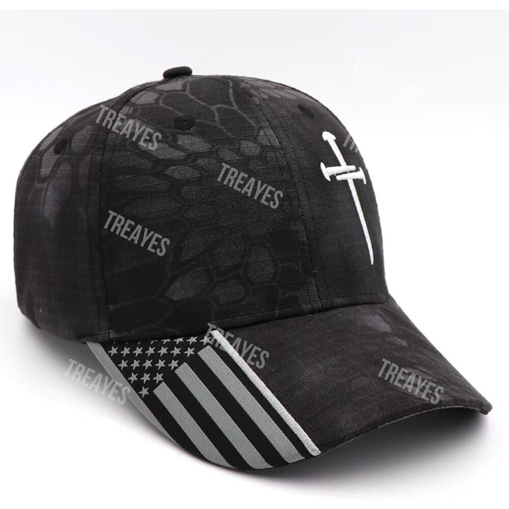 Redeemed 3 Nails Cross Hat - Adjustable Christian Baseball Cap for Men & Women - Picture 2 of 6